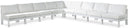 Nizuc - Outdoor Patio 9 Piece Modular Sectional With White Frame - Meridian Furniture - Stationary Sectionals- Elite Enclave Home