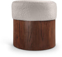 Nimes - Ottoman / Stool With Brown Base - Meridian Furniture - Stool Ottomans - Elite Enclave Home