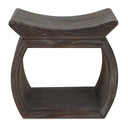 Uttermost Connor Walnut Accent Stool – handcrafted reclaimed elm wood with scooped walnut seat and natural grain