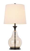 Metal Table Lamp With Empire Shade - Clear White