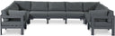 Nizuc - Outdoor Patio 9 Piece Modular Sectional - Meridian Furniture - Stationary Sectionals- Elite Enclave Home