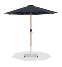 Fiji - Aluminum Patio Umbrella With Square White And Teak Base