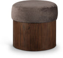 Nimes - Ottoman / Stool With Brown Base - Meridian Furniture - Stool Ottomans - Elite Enclave Home