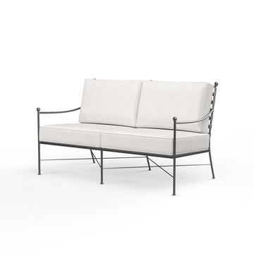 Provence - Loveseat, With Self Welt - Canvas Flax / Black