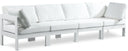 Nizuc - Outdoor Patio 4 Seat Modular Sofa With White Frame - Meridian Furniture - Stationary Sectionals- Elite Enclave Home