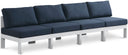 Nizuc - Outdoor Patio 4 Seat Armless Modular Sofa With White Frame - Meridian Furniture - Stationary Sectionals- Elite Enclave Home
