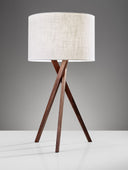 Tripod Leg Table Lamp - Walnut Wood