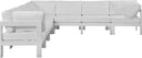 Nizuc - Outdoor Patio 7 Piece Modular Sectional With White Frame - Meridian Furniture - Stationary Sectionals- Elite Enclave Home