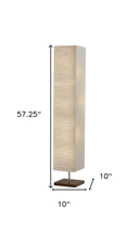 Two Light Column Floor Lamp With Rectangular Shade - White - HomeRoots - Floor Lamps - Elite Enclave Home