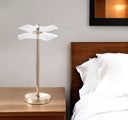 Bedside LED Lamp With Clear Acrylic Novelty Wavy Shade - Gold - HomeRoots - Table Lamps - Elite Enclave Home