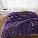 Heated Microlight to Berber - Queen Blanket - Purple