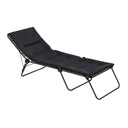 Steel Outdoor Chaise Lounge With Black Cushion - Black
