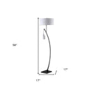 Dual Arc Floor Lamp With White Drum Shade - Matte Black - HomeRoots - Floor Lamps - Elite Enclave Home