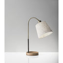 Metal Desk Table Lamp With White Shade - Natural Brown