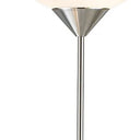 Two Light Torchiere Floor Lamp With Acrylic Bowl Shades - Silver / White - HomeRoots - Floor Lamps - Elite Enclave Home