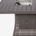 Wicker Outdoor Gas Fire Pit Table With Ice Bucket - Gray