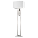 64" Traditional Shaped Floor Lamp With White Rectangular Shade - Nickel - HomeRoots - Floor Lamps - Elite Enclave Home