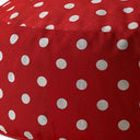 Cotton Round Polka Dots Pouf Ottoman - Red