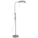Adjustable Traditional Shaped Floor Lamp With Nickel Square Shade - Nickel - HomeRoots - Floor Lamps - Elite Enclave Home