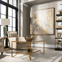 Golden Raindrops - Modern Abstract Art - Beige