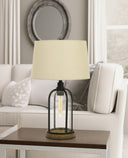 Metal Two Light Globe Table Lamp With Eggshell Empire Shade - Brown - HomeRoots - Table Lamps - Elite Enclave Home