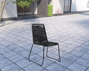 5 Piece Stone Dining Set With Four Chairs - Gray And Black