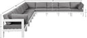 Nizuc - Outdoor Patio 10 Piece Modular Sectional With White Frame - Meridian Furniture - Stationary Sectionals- Elite Enclave Home