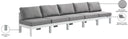 Nizuc - Outdoor Patio 5 Seat Modular Armless Sofa With White Frame - Meridian Furniture - Stationary Sectionals- Elite Enclave Home