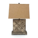 Vintage With Khaki Linen Shade Table Lamp - Brown