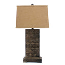 Vintage With Metal Pedestal Table Lamp - Brown