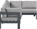 Nizuc - Outdoor Patio 4 Piece Modular Sectional With Gray Frame