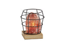 Himalayan Salt Accent Lamp With Cage Shade - Black