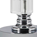 Crystal Stacked Geo Cubes Table Lamp With White Classic Empire Shade - Silver