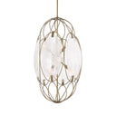 Valencia - 6 Light Glass Panel Pendant - Gold / White - Uttermost - Pendant Lighting- Elite Enclave Home