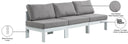 Nizuc - Outdoor Patio 3 Seat Armless Modular Sofa With White Frame - Meridian Furniture - Stationary Sectionals- Elite Enclave Home