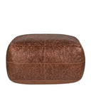 Uttermost Leather Pouf – genuine leather finish in rich brown tones