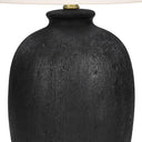 Ceramic Round Table Lamp With Ivory Empire Shade - Black - HomeRoots - Table Lamps - Elite Enclave Home