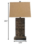 Vintage With Metal Pedestal Table Lamp - Brown