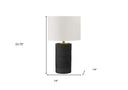 Cylinder Table Lamp With Ivory Drum Shade - Black - HomeRoots - Table Lamps - Elite Enclave Home