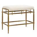 Karleen - Plush Small Brass Bench - White - Uttermost - Upholstered Benches - Elite Enclave Home