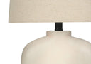 Geometric Table Lamp With Beige Empire Shade - Cream - HomeRoots - Table Lamps - Elite Enclave Home