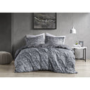 Maca - Full/Queen Textured Print Reversible Duvet Set - Gray - Comfort Spaces - Duvet Covers & Shams - Elite Enclave Home