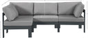 Nizuc - Outdoor Patio 4 Piece Modular Sectional With Gray Frame