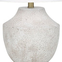 Concrete Urn Table Lamp With Empire Shade - Cream - HomeRoots - Table Lamps - Elite Enclave Home