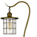 Traditional Shaped Floor Lamp With Bronze Transparent Glass Drum Shade - Brass - HomeRoots - Floor Lamps - Elite Enclave Home