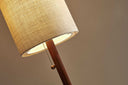 Solid Wood Traditional Shaped Floor Lamp With Drum Shade - Brown / Beige - HomeRoots - Floor Lamps - Elite Enclave Home