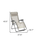 Metal Zero Gravity Chair - Beige And Gray