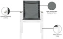 Nizuc - Outdoor Patio Dining Arm Chair With White Frame And Gray Arms (Set of 2)