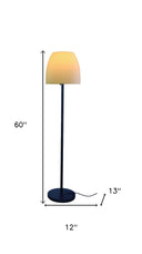 Traditional Shaped Floor Lamp With Bowl Shade - Black / White - HomeRoots - Floor Lamps - Elite Enclave Home