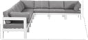 Nizuc - Outdoor Patio 8 Piece Modular Sectional With White Frame - Meridian Furniture - Stationary Sectionals- Elite Enclave Home